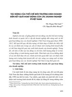 TÁC ĐỘNG CỦA THỂ CHẾ MÔI TRƯỜNG KINH DOANH ĐẾN KẾT QUẢ HOẠT ĐỘNG CỦA CÁC DOANH NGHIỆP Ở VIỆT NAM