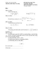 Đề thi học kì 2 môn Toán lớp 11 (cơ bản) trường THPT Phan Văn Trị, Cần Thơ năm học 2015 - 2016