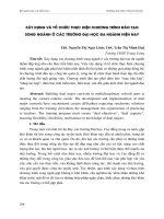 XÂY DỰNG và tổ CHỨC THỰC HIỆN CHƯƠNG TRÌNH đào tạo SONG NGÀNH ở các TRƯỜNG đại học đa NGÀNH HIỆN NAY 