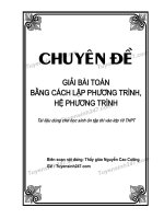 chuyên đề giải bài toán bằng cách lập phương trình, hệ phương trình