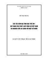 Các tội xâm hại tình dục trẻ em   quy định của pháp luật hình sự việt nam và nghiên cứu so sánh với một số nước 