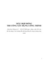 Mẫu hợp đồng thi công xây dựng