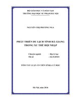 Phát triển du lịch tỉnh Hà Giang trong xu thế hội nhập