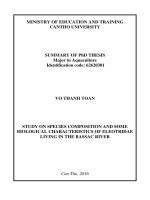 Study on species composition and some biological characteristics of eleotridae living in the bassac river