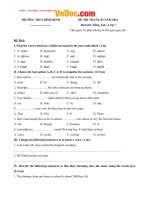 de thi thang 2 nam 2016 mon tieng anh lop 7 truong thcs binh dinh