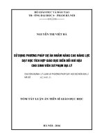 Sử dụng phương pháp dạy học dự án nhằm nâng cao năng lực dạy học tích hợp giáo dục biến đổi khí hậu cho sinh viên sư phạm địa lí (TT)
