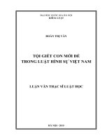 Tội giết con mới đẻ trong luật hình sự việt nam 