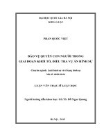 Bảo vệ quyền con người trong giai đoạn khởi tố, điều tra vụ án hình sự 