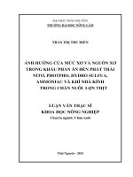 Ảnh Hưởng Của Mức Xơ Và Nguồn Xơ Trong Khẩu Phần Ăn Đến Phát Thải Trong Chăn Nuôi Lợn Thịt