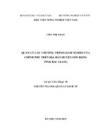 Quản lý các chương trình giảm nghèo của Chính phủ trên địa bàn huyện Sơn Động tỉnh Bắc Giang