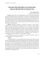 ỨNG DỤNG CÔNG NGHỆ THÔNG TIN và TRUYỀN THÔNG NÂNG CAO HIỆU QUẢ TƯƠNG tác TRONG dạy học 