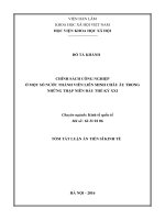 Chính sách công nghiệp ở một số nước thành viên Liên minh Châu Âu trong những thập niên đầu thế kỷ XXI