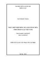 THỰC HIỆN HỢP ĐỒNG MUA BÁN HÀNG HÓA THEO PHÁP LUẬT VIỆT NAM