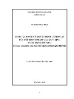 Định tội danh và quyết định hình phạt đối với tội vi phạm các quy định về sử dụng đất đai 