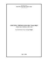 CHƯƠNG TRÌNH GIÁO DỤC ĐẠI HỌC THEO HỆ THỐNG TÍN CHỈ