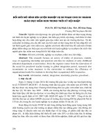 ĐỔI mới mô HÌNH rèn LUYỆN NGHIỆP vụ sư PHẠM CHO SV NGÀNH GIÁO dục mầm NON TRONG THỜI kỳ hội NHẬP 