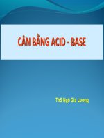 Bài giảng cân bằng acid   base   ths  ngô gia lương