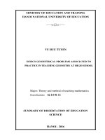 DESIGN GEOMETRICAL PROBLEMS ASSOCIATED TO PRACTICE  IN TEACHING GEOMETRY AT HIGH SCHOOL
