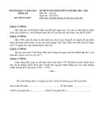 Đề TS10 Sử (THPT công lập) Long An 2015-2016