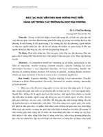 ĐÀO tạo GIÁO VIÊN THEO ĐỊNH HƯỚNG PHÁT TRIỂN NĂNG lực TRONG các TRƯỜNG đại học địa PHƯƠNG 