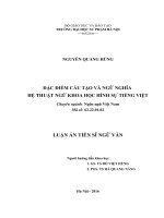 Đặc điểm cấu tạo và ngữ nghĩa hệ thuật ngữ khoa học hình sự tiếng Việt
