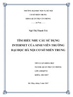 Tìm hiểu Nhu cầu sử dụng Internet của sinh viên hiện nay