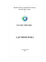 Tài liệu học lập trình web 2