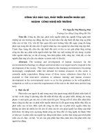 CÔNG tác đào tạo, PHÁT TRIỂN NGUỒN NHÂN lực NGÀNH CÔNG NGHỆ môi TRƯỜNG 