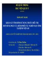 Đề tài khảo sát tình hình sử dụng thuốc điều trị đợt bùng phát của bệnh phổi tắc nghẽn mạn tính tại bệnh viện 103   trương đức mạnh