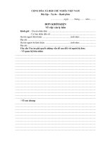 ĐƠN XIN LY HÔN MẪU MỚI NHẤT