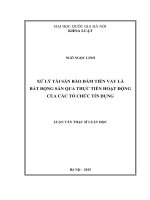 Xử lý tài sản bảo đảm tiền vay là bất động sản qua thực tiễn hoạt động của các tổ chức tín dụng 