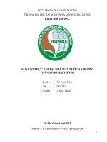 BÁO CÁO THỰC TẬP môi trường TẠI NHÀ MÁY NƯỚC AN DƯƠNGTHÀNH PHỐ HẢI PHÒNG