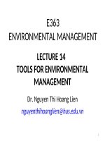 Environmental management E363 lecture 14 tools for environmental management