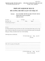 Mẫu 16 - Phiếu đề nghị bảo vệ đề cương chi tiết luận văn thạc sĩ