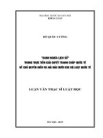 Danh nghĩa lịch sử” trong thực tiễn giải quyết tranh chấp quốc tế về chủ quyền biển và hải đảo dưới góc độ luật quốc tế 