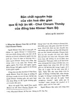 Bản chất nguyên hợp của văn hóa dân gian qua lễ hội ăn tết chol chnam thmây của đồng bào khmer nam bộ