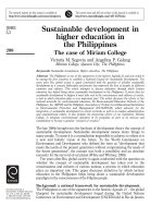 Sustainable development in higher education in the Philippines The case of Miriam College