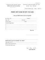 Mẫu 12 - Phiếu đề nghị mượn tài liệu