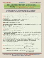 Đề bám sát kì thi THPT Quốc gia 2016 môn Toán  Thầy Nguyễn Thanh Tùng