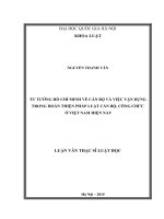 Tư tưởng hồ chí minh về cán bộ và việc vận dụng trong hoàn thiện pháp luật cán bộ, công chức ở việt nam hiện nay 