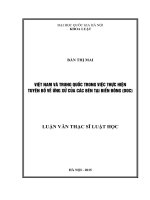 Việt nam và trung quốc trong việc thực hiện tuyên bố về ứng xử của các bên tại biển đông (DOC) 