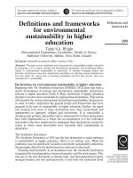Definitions and frameworks for environmental sustainability in higher education