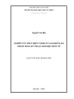 NGHIÊN CỨU PHÁT HIỆN VI KHUẨN LAO KHÁNG ĐA THUỐC BẰNG KỸ THUẬT SINH HỌC PHÂN TỬ