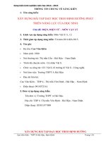 SKKN xây DỰNG bài tập dạy học THEO ĐỊNH HƯỚNG PHÁT TRIỂN NĂNG lực của học SINH 