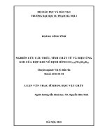 Luận văn nghiên cứu cấu trúc, tính chất từ và hiệu ứng GMI của hợp kim vô định hình co75 xfexsi15b10 