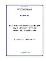 Phát triển thị trường xuất khẩu hàng nông sản Việt Nam trong bối cảnh hiện nay