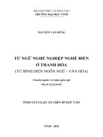 Từ ngữ nghề nghiệp nghề biển ở Thanh Hoá (Từ bình diện ngôn ngữ  văn hóa)