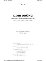 TÀI LIỆU DINH DƯỠNG DÙNG CHO CÁC TRƯỜNG TRUNG CẤP Y TẾ