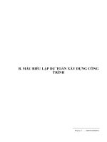 Mau bieu lap du toan xay dung cong trinh