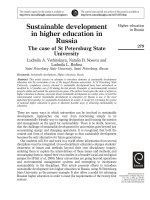 Sustainable development in higher education in Russia The case of St Petersburg State University